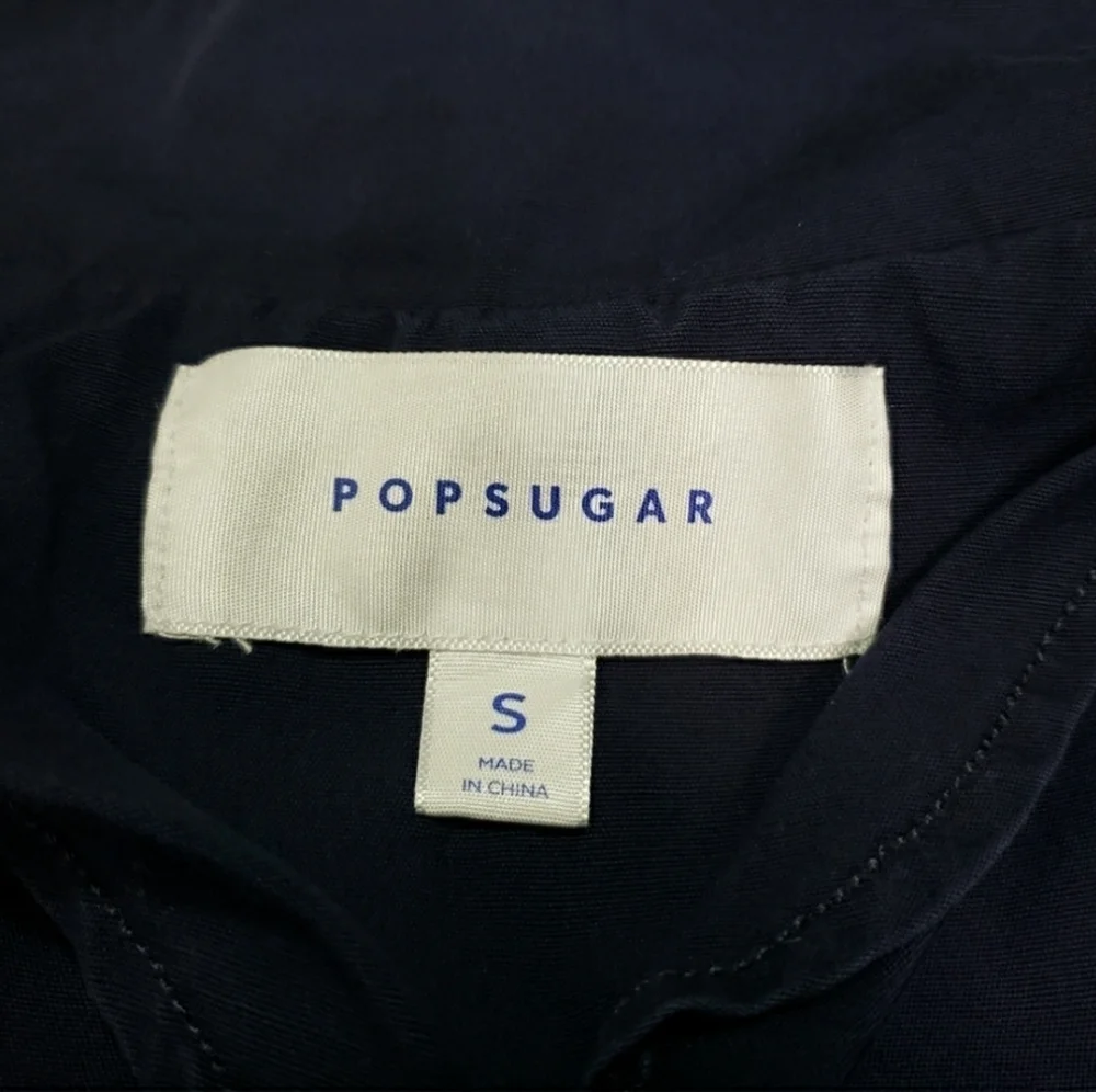 POPSUGAR Drop-Shoulder Anorak Jacket Navy blue drawstring waist - Picture 10 of 11